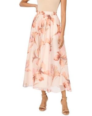 Ted Baker Floral Shirred Midi Skirt - Pink