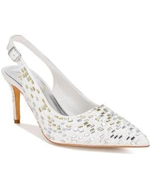 LONDON RAG Lutina Mirrored Jewel Slingback Pump - White