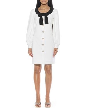 Alexia Admor Imitation Pearl Button Sheath Dress - White