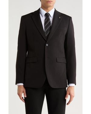 T.R. Premium Slim Fit Cotton Blend Blazer - Black