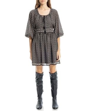Max Studio Puff Sleeve Minidress - Black