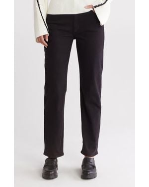 Rag & Bone Hattie Mid Rise Full Length Straight Leg Jeans - Black