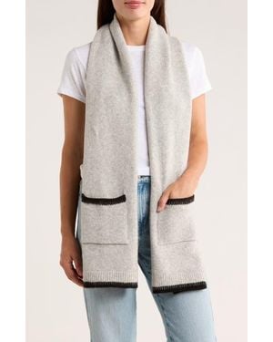 BCBGeneration Contrast Stitch Muffler Scarf - White