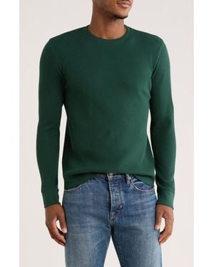 Vince Crewneck Cotton Thermal Sweater - Green