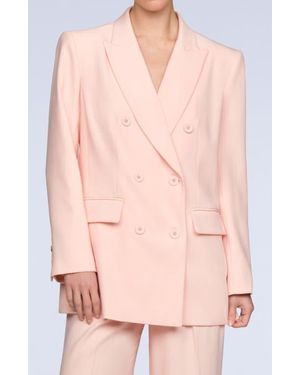 BCBGMAXAZRIA Tonya Oversize Double Breasted Blazer - Pink