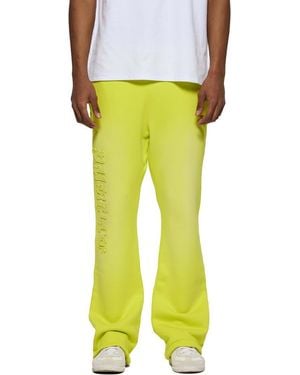 Purple Brand Fleece Flare Leg Pants - Yellow
