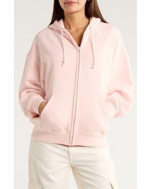PacSun Solid Full Zip Fleece Hoodie - Pink