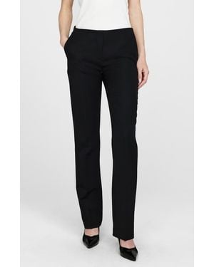 Anine Bing Lula Wool Straight Leg Pants - Black