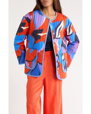 FRNCH Annae Woven Blouson Jacket - Red