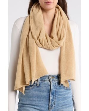 Portolano Lightweight Lambswool Blend Rolled Edge Wrap - Natural