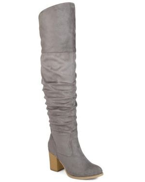 Journee Collection Journee Kaison Ruched Tall Boot - Gray