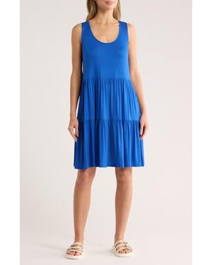 Matty M Sleeveless Tiered Dress - Blue