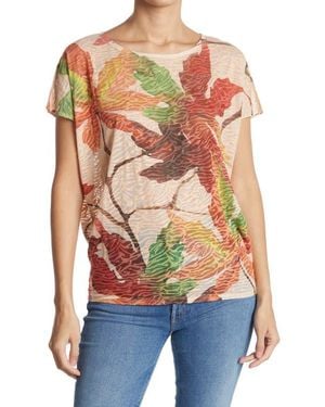 Go Couture Burnout Cap Sleeve Dolman T-Shirt - Blue