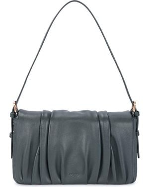 orYANY Bell Pleated Leather Shoulder Bag - Gray