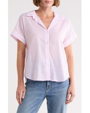 TROVE NEW YORK The Ruched Button-Up Shirt - White