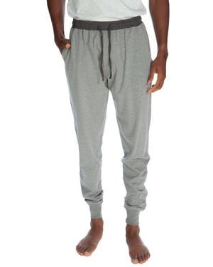 Unsimply Stitched Contrast Waist Sweatpants - Gray