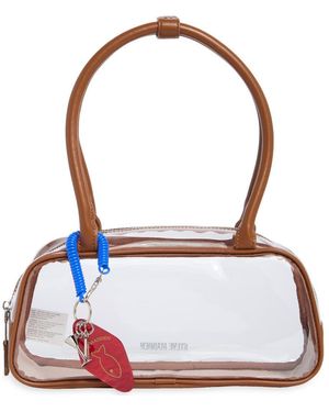 Steve Madden Goldee Clear Shoulder Bag With Fish Pouch - White
