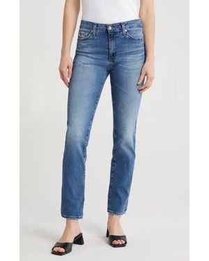 AG Jeans Mari Mid Rise Slim Straight Leg Jeans - Blue