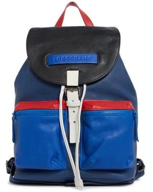 Longchamp Lc3D Colorblock Medium Leather Backpack - Blue