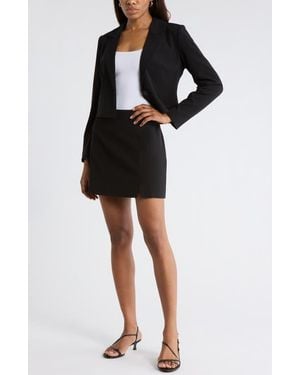 Leith Split Front Miniskirt - Black