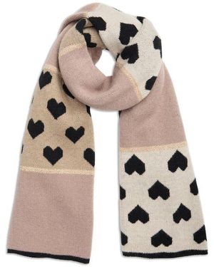 Saachi Heart Colorblock Oversize Scarf - White