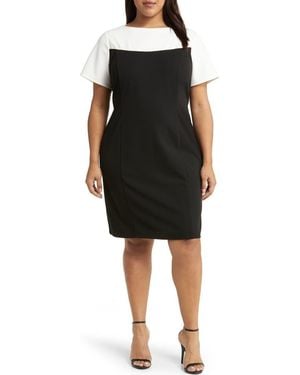 Maggy London Colorblock Sheath Dress - Black