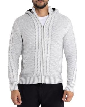 Xray Jeans Hooded Mock Neck Sweater Jacket - Gray