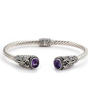 Samuel B. 18K & Sterling Butterfly Bangle - Purple