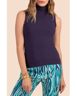Trina Turk Onassis Ribbed Sweater Tank - Blue