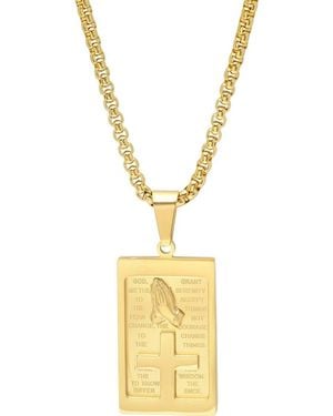 Steeltime Pray Tag Necklace - Metallic