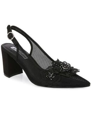 Lady Couture Ballroom Pointed Toe Slingback Pump - Black