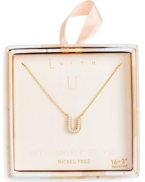 Leith Cubic Zirconia Initial Pendant Necklace - White