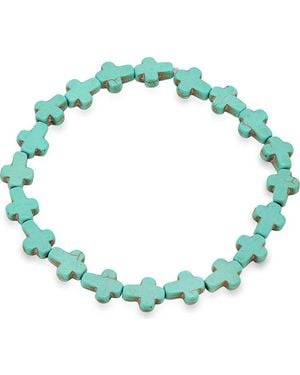 HMY Jewelry Genuine Cross Stretch Bracelet - Green