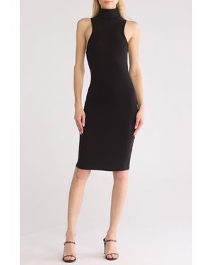 Go Couture Turtleneck Sleeveless Minidress - Black