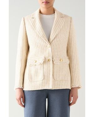 LK Bennett Julia Tweed Jacket - Natural