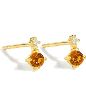 YS GEMS Emerald & Topaz Double Drop Earrings - Metallic