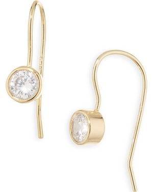 Sterling Forever Elspeth Bezel Set Cz Drop Earrings - Metallic