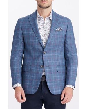 Robert Graham Cable Plaid Wool Blend Sport Coat - Blue