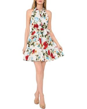 Ted Baker Floral Sleeveless Cotton Fit & Flare Shirtdress - Red
