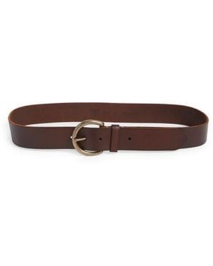 Frye Flat Leather Belt - Brown