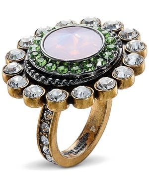 Kurt Geiger Octavia Crystal Double Halo Cocktail Ring - Metallic