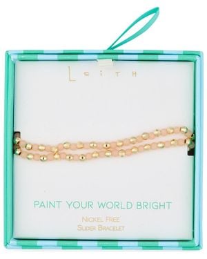 Leith Beaded 2-Row Slider Bracelet - Blue