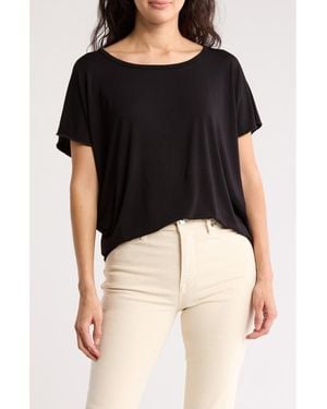 Go Couture Cap Sleeve T-Shirt - Black
