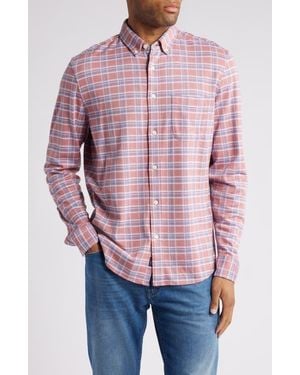 Faherty Coastline Knit Button-Down Shirt - Red