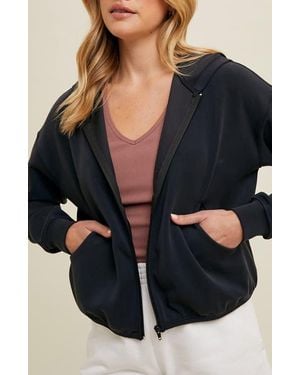 Wishlist Active Relaxed Crop Zip Hoodie - Black