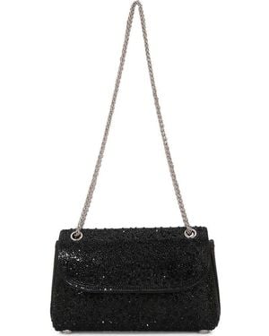 BERNESS Rhinestone Pavé Crossbody Bag - Black