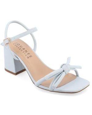 Journee Collection Meryl Block Heel Sandal - White