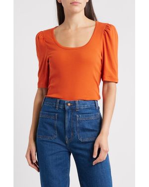 Madewell Puff-Sleeve Scoop Neck T-Shirt - Orange