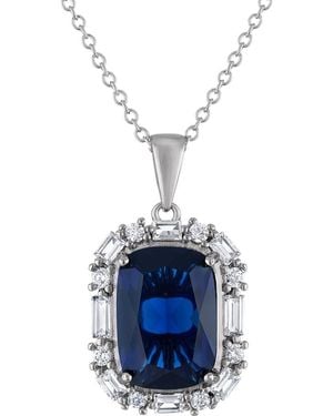 FZN Simulated Sapphire & Cubic Zirconia Pendant Necklace - Blue