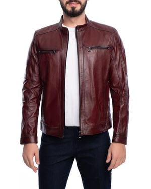 VELLAPAIS Soft Leather Jacket - Red